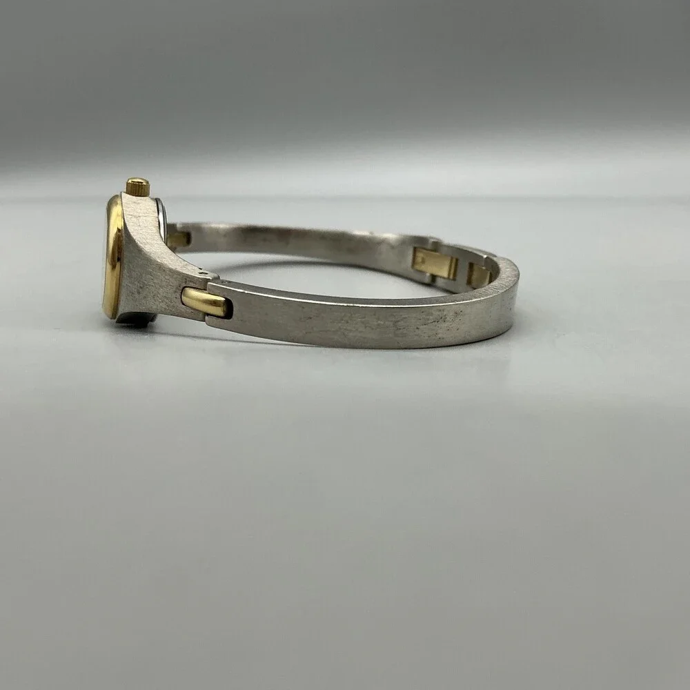 Fossil F2 Womens Watch 17mm Silver Two Tone Bangle ES-9069 New Battery 6.75